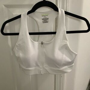 Tek Gear White Zip-Front Sports Bra